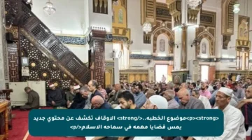 <p><strong>موضوع الخطبة..</strong> الأوقاف تكشف عن محتوى جديد يمس قضايا مهمة في سماحة الإسلام</p>